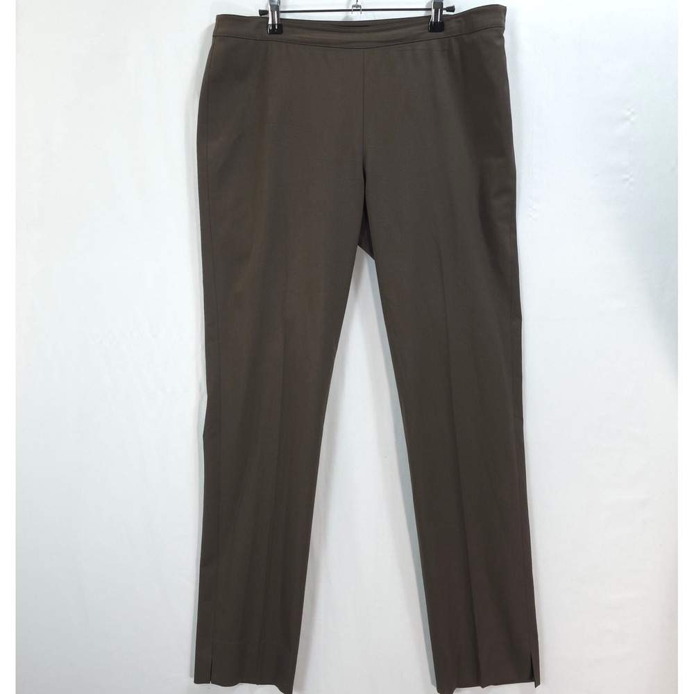 Lafayette 148 Bleecker Pants Women 8 Virgin Wool Brown‎ Quiet Luxury Minimalist